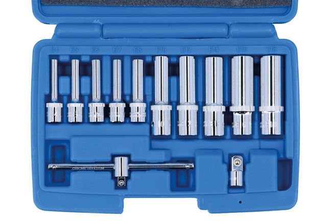 Laser Deep E-Socket Set 1/4" & 3/8"D 12pc