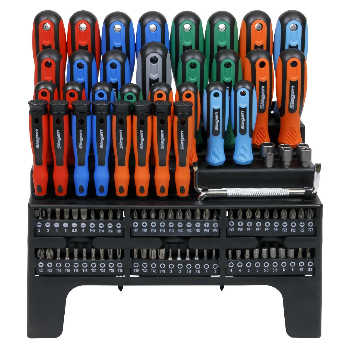 Siegen Siegen Screwdriver, Bit & Nut Driver Set 100pc S01248