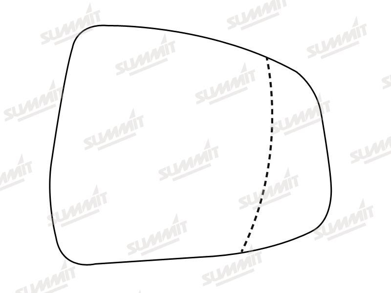 Summit Stick-On Standard Mirror Glass fits Ford Mondeo 4 RHS