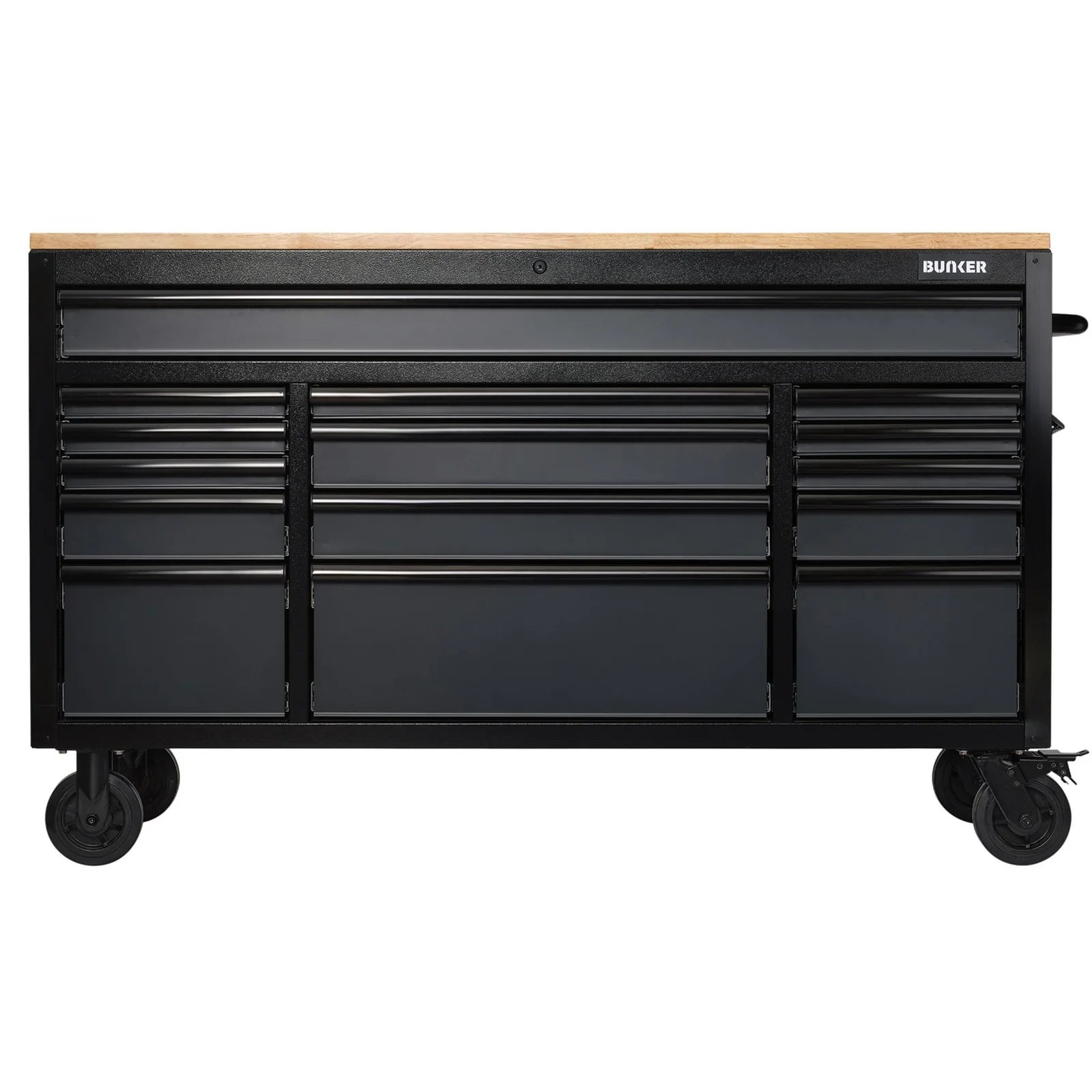 BUNKER 15 Drawer Workbench Roller Tool Cabinet, 61", Grey - B100-61G/FSC