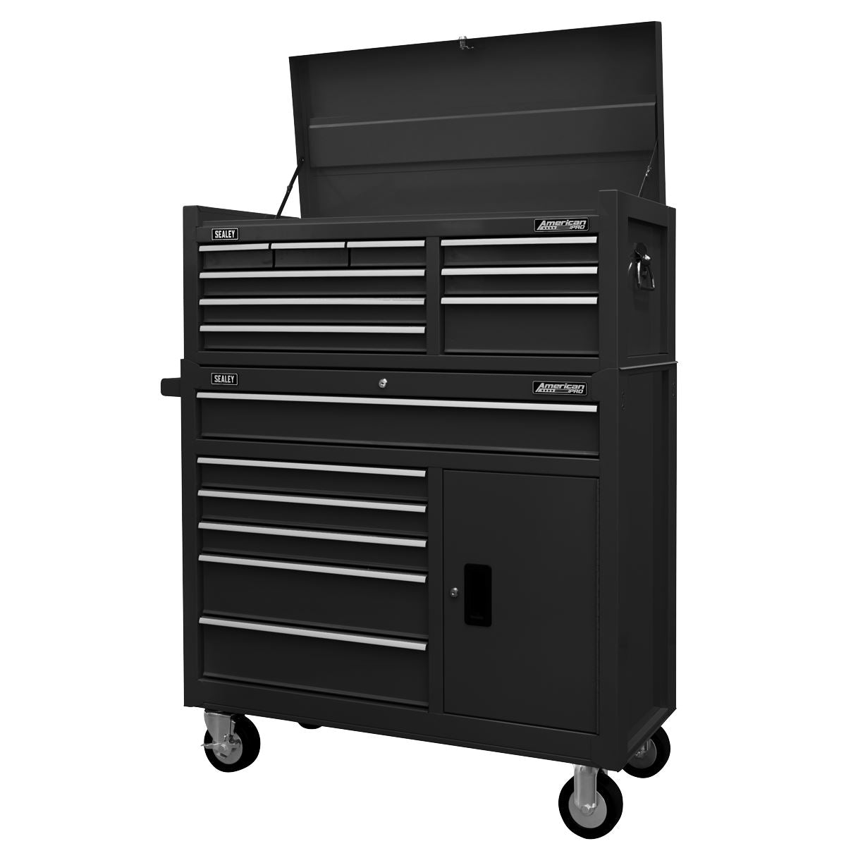 American Pro American PRO Topchest & Rollcab Combination 15 Drawer - Black
