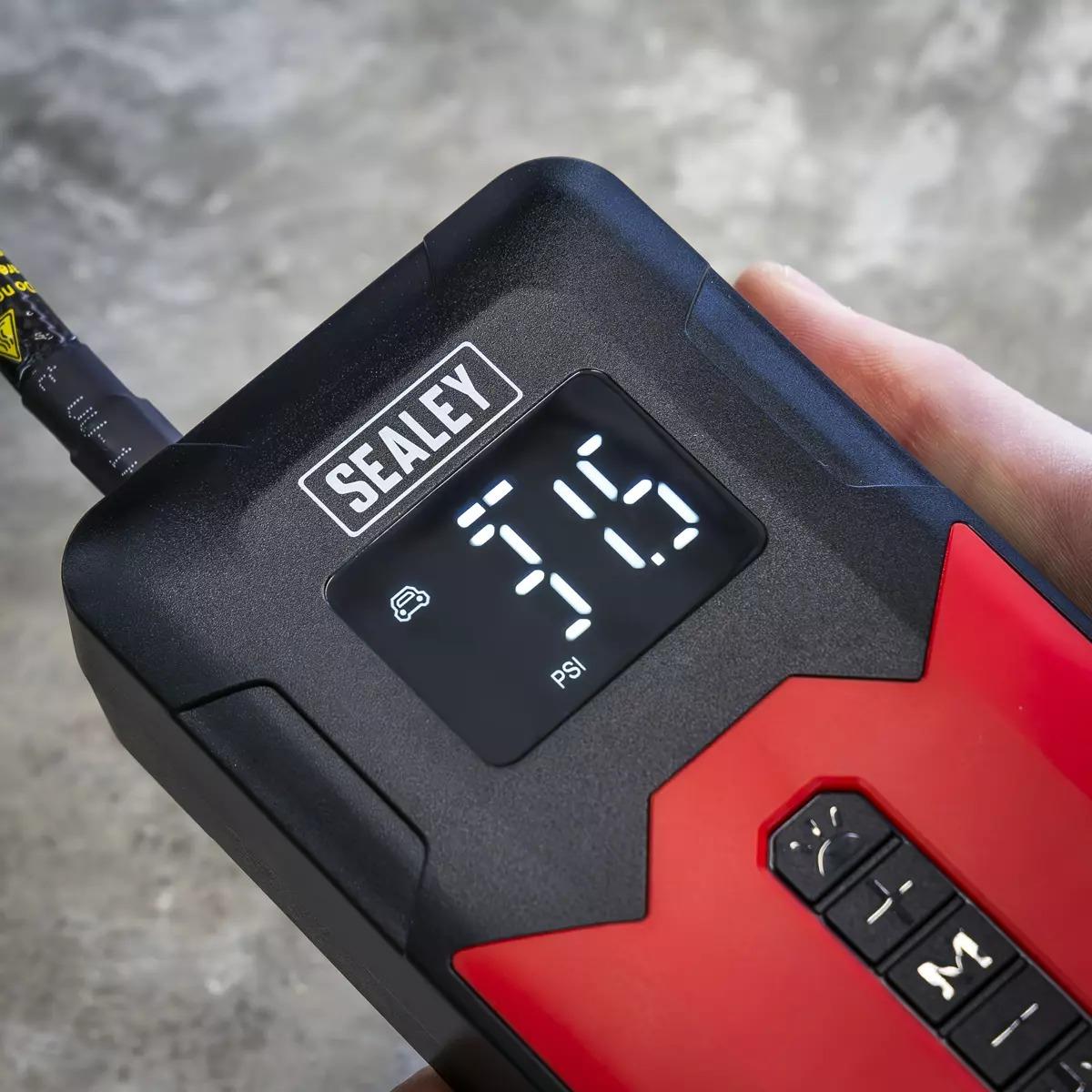 Sealey Tyre Inflator & Power Bank with Worklight Rechargeable 12v, CTI140
