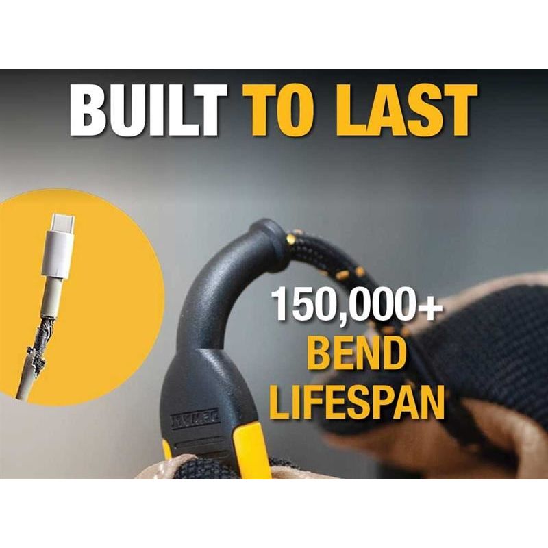 Dewalt Telecoms USB A to Lightning® Reinforced Charging Cable 1.8m (6ft)