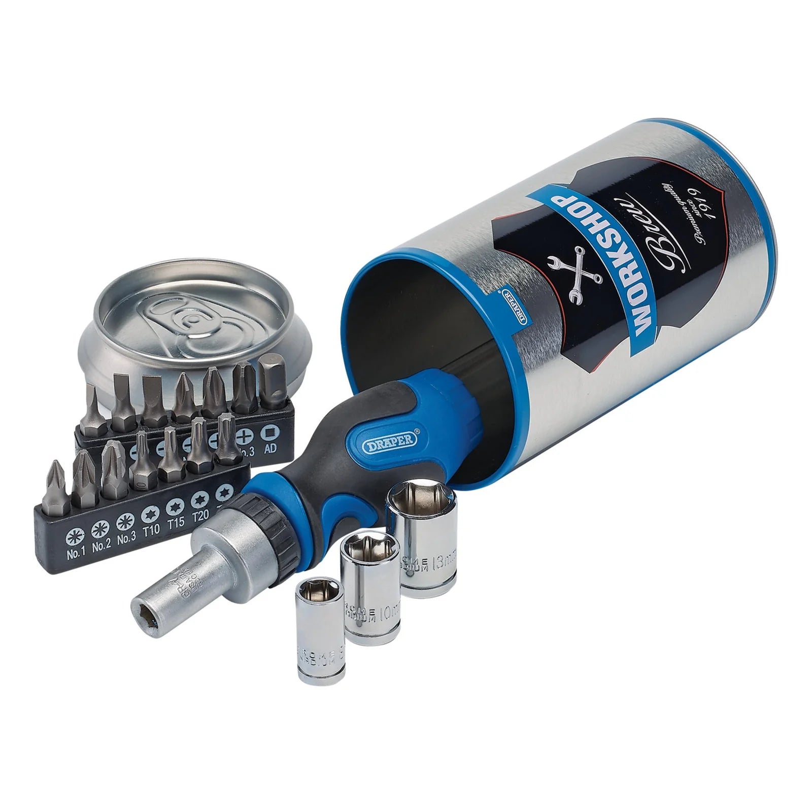 Draper Stubby Ratchet Screwdriver and Bit Set, Special Edition