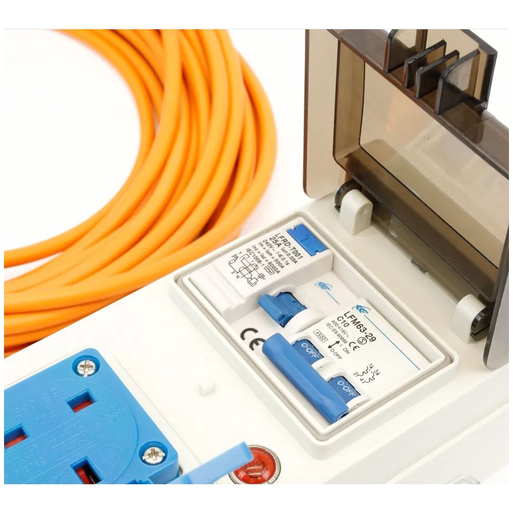 Caravan Camping 5 Way Mobile Mains USB Power Hookup Extension Lead RCD Unit C429