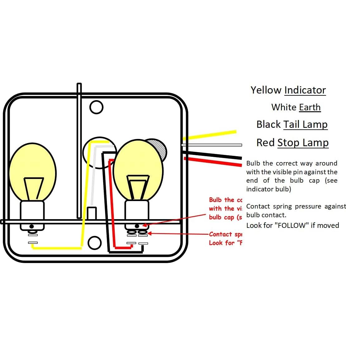 Maypole Trailer Square Rear Lamp Back Light 12v Volt MP17B