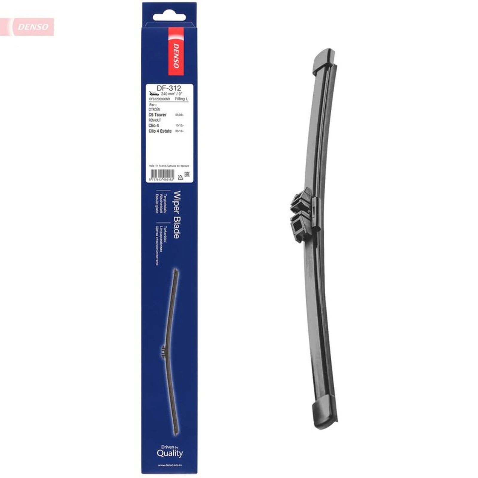 Denso Front & Rear Wiper Blade Set fits Citroën C5 III Break 2008-2017