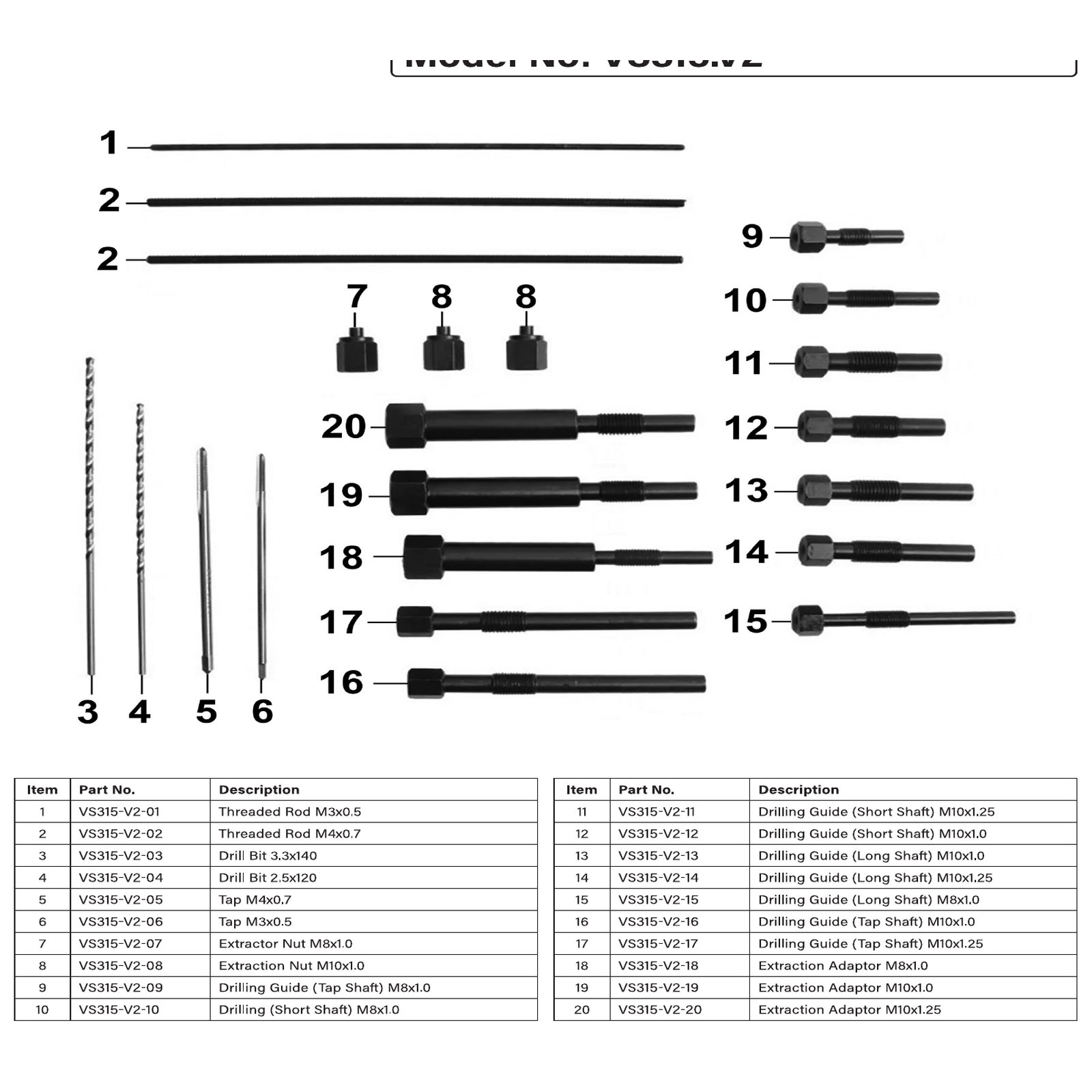 Sealey Threaded Rod M4x0.7 VS315-V2-02