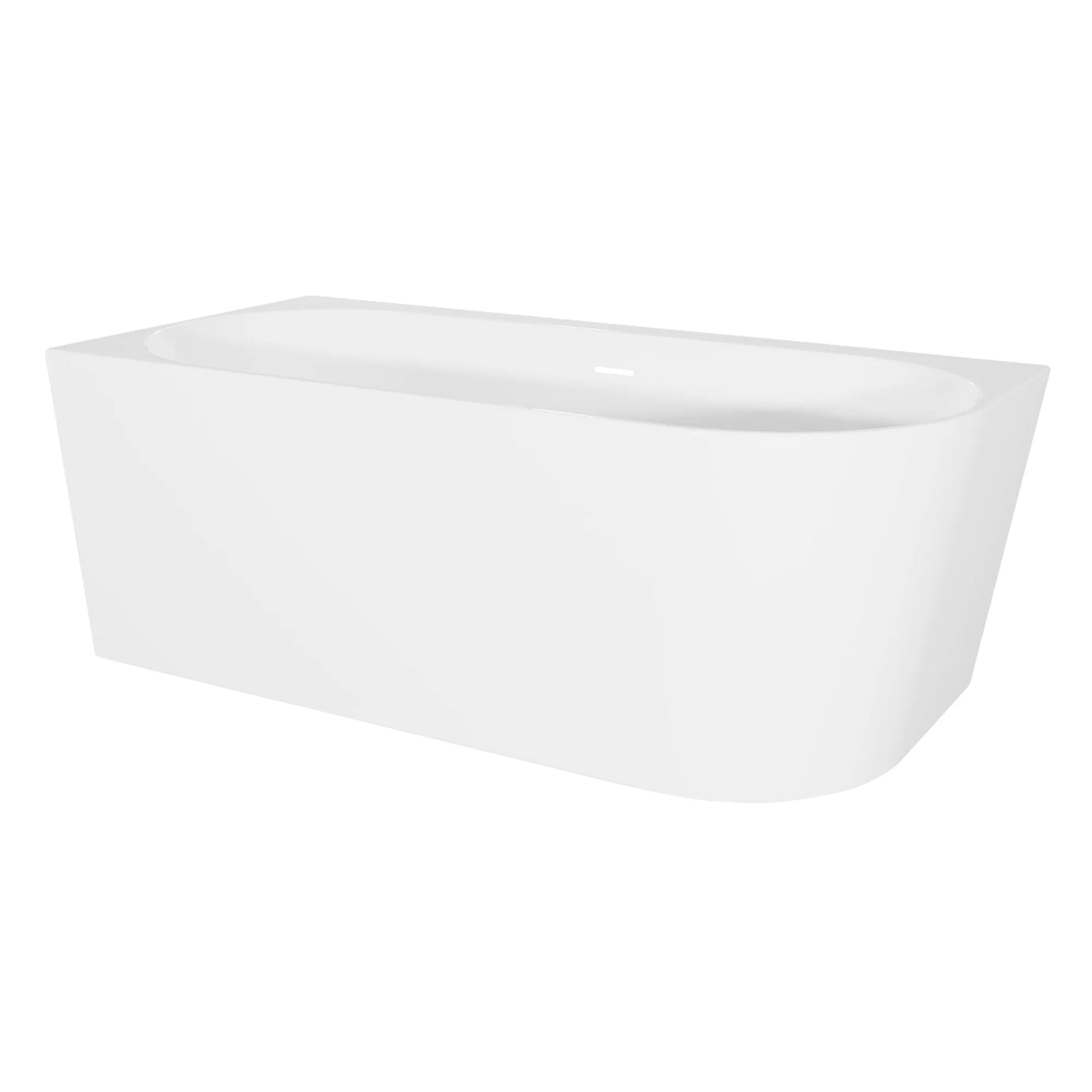 Baridi Left-Hand Corner Slim Rim Bath 150cm - Gloss White