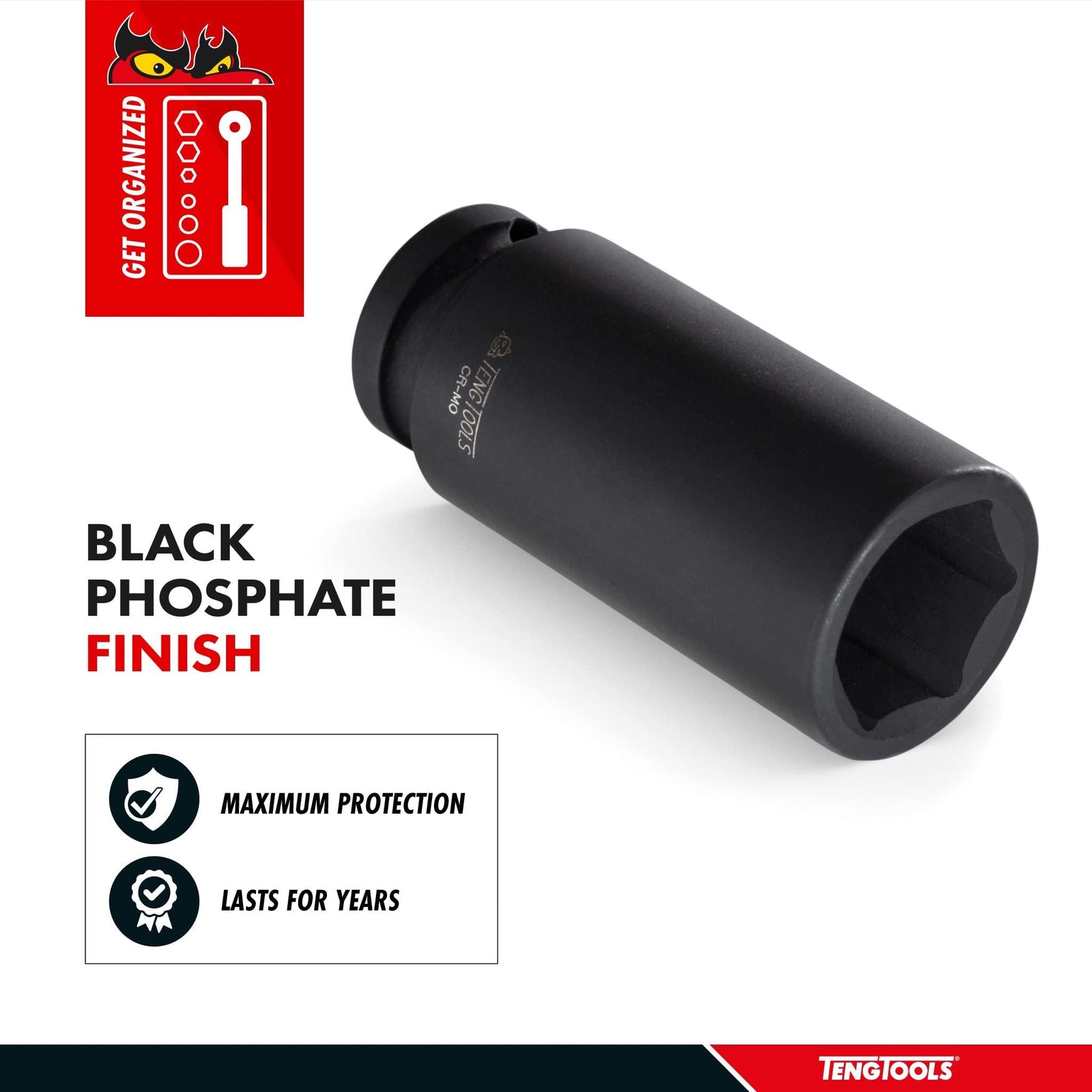 Teng Tools 3/8" Deep Impact Socket ANSI Metric 10mm