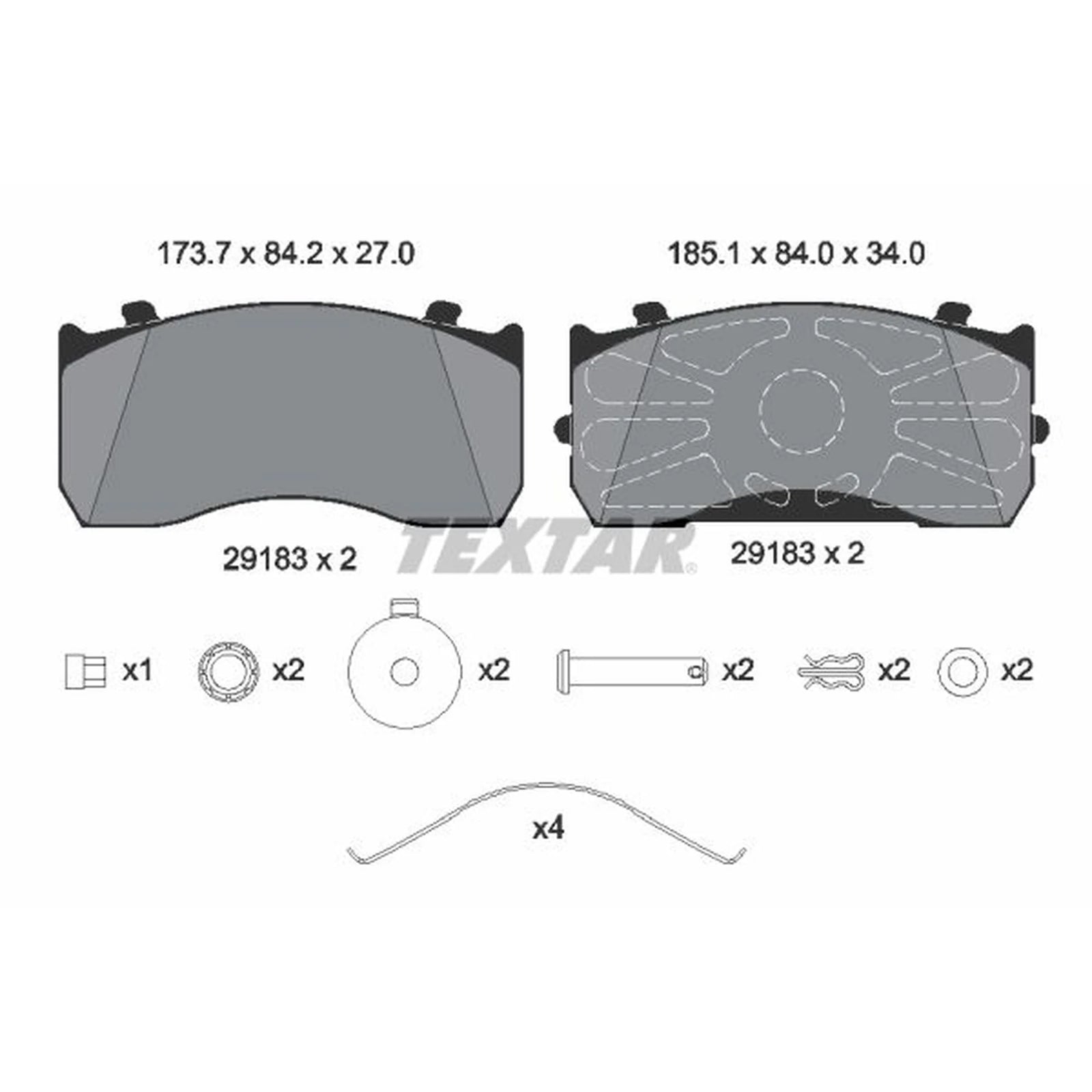 Textar Front Brake Pad Set 2918303