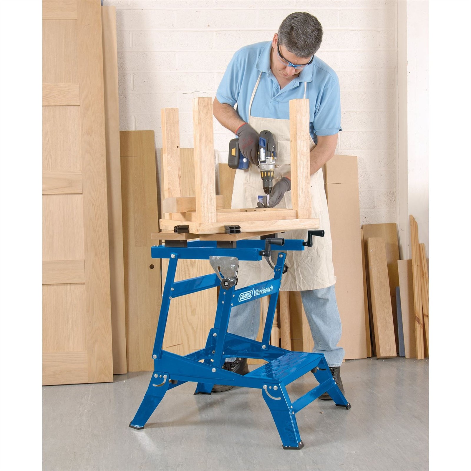 Draper Twin Height Heavy Duty Fold Down Workbench, 650mm 38121