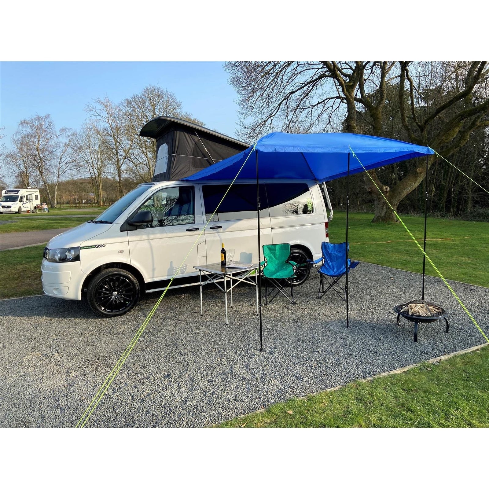 Campervan Awning Sun Canopy Sunshade Motorhome for 4 or 6mm Rail Blue T4 T5 T6