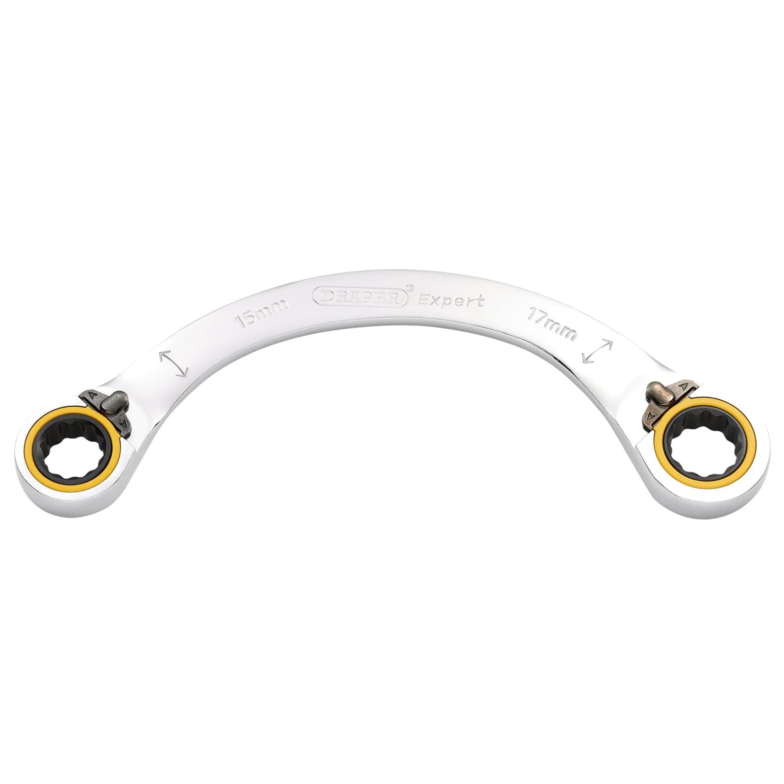 Draper Expert HI-TORQ® Double Ring Ratchet Half Moon Spanner, 15 x 17mm