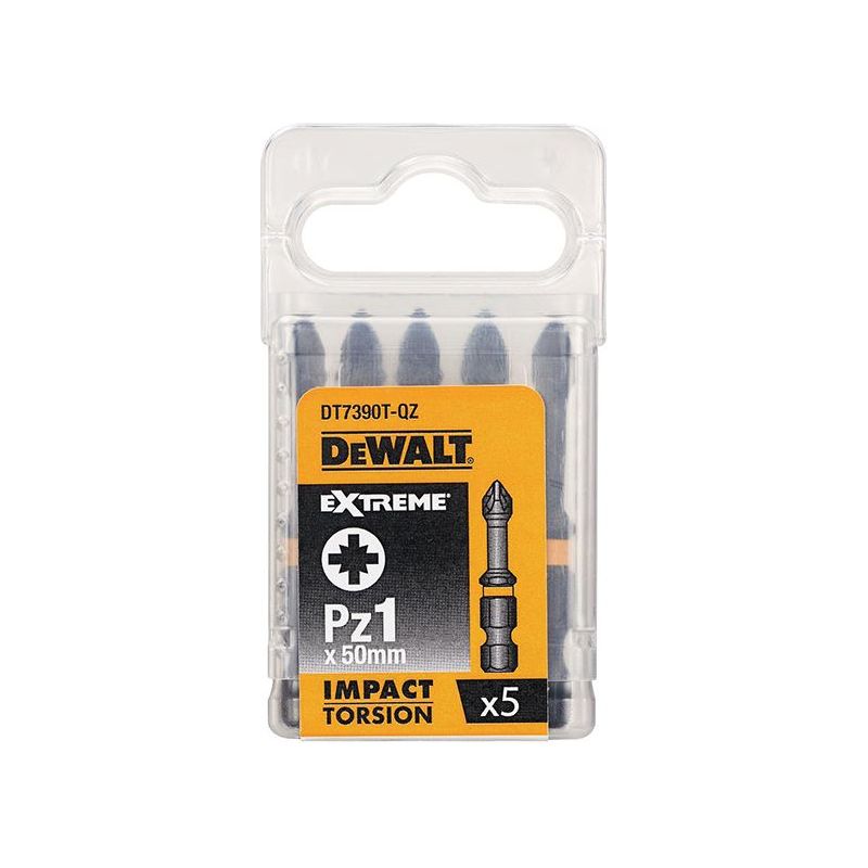 Dewalt Power Tools Extreme Impact Torsion Bits PZ1 x 50mm (Pack 5)