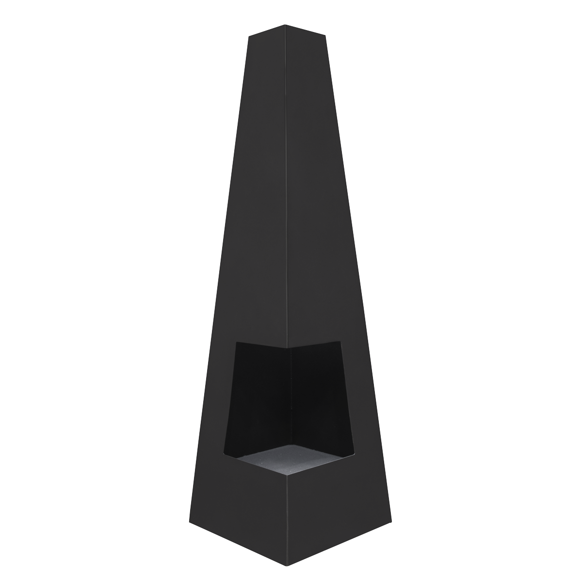 Dellonda Chiminea Wood Burner Heater for Outdoors W45cm x H150cm - Black Steel