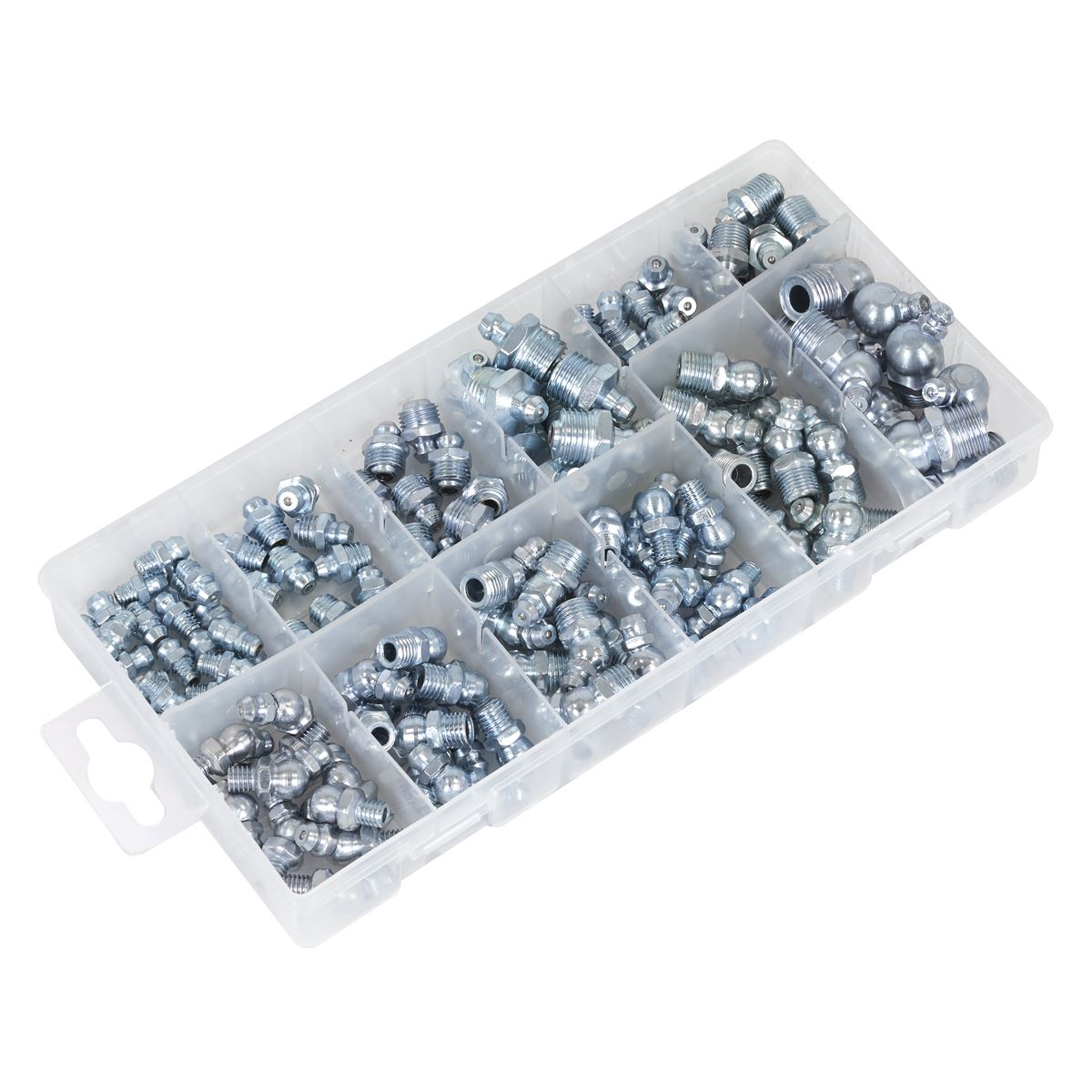 Sealey Metric/BSP/UNF Grease Nipple Assortment 130pc AB009GN