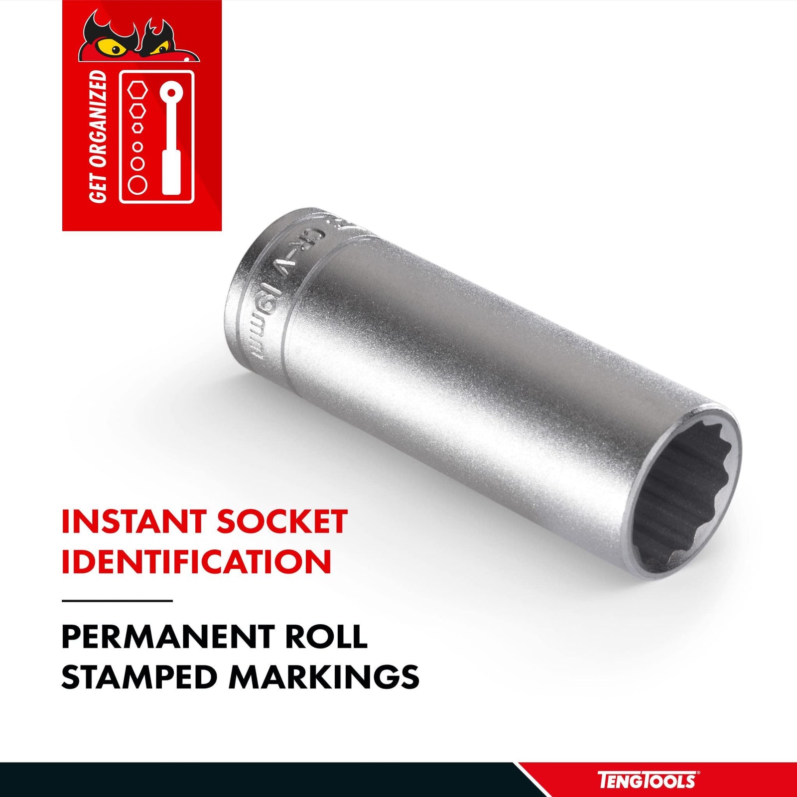 Teng Tools 1/4" Deep Socket 12 pt Metric 10mm