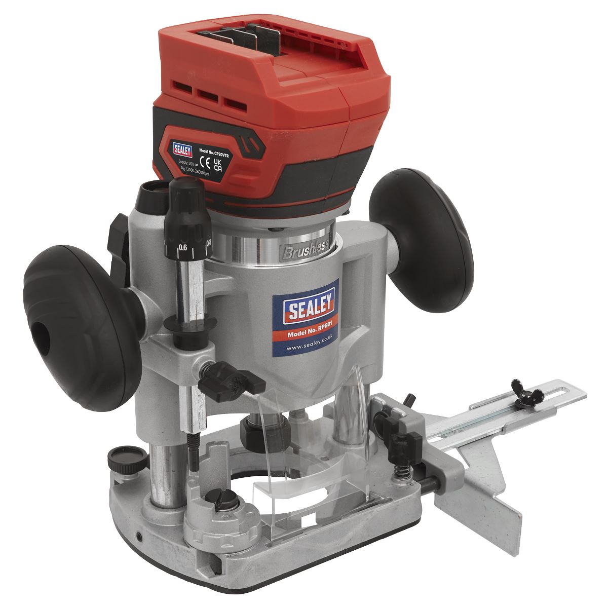 Sealey SV20 Series Cordless Trimming Router Kit 20V 4Ah - 2 Batteries CP20VTRKIT