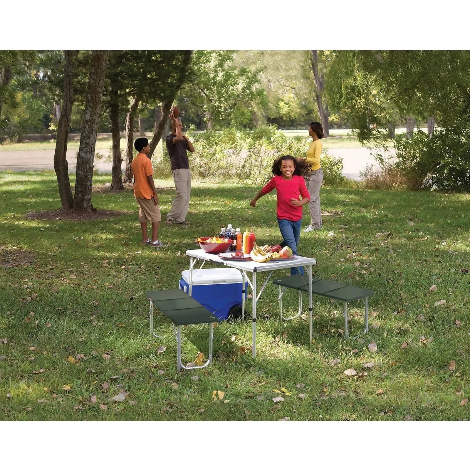 Coleman Pack Away Table with 2 Benches for 4 Persons