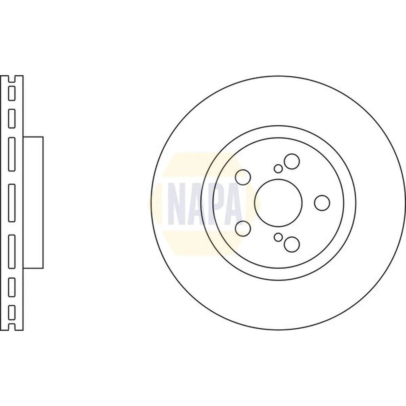 NAPA 2 x Vented Brake Discs fits Toyota Avensis 2003-2008 2.0 2.4