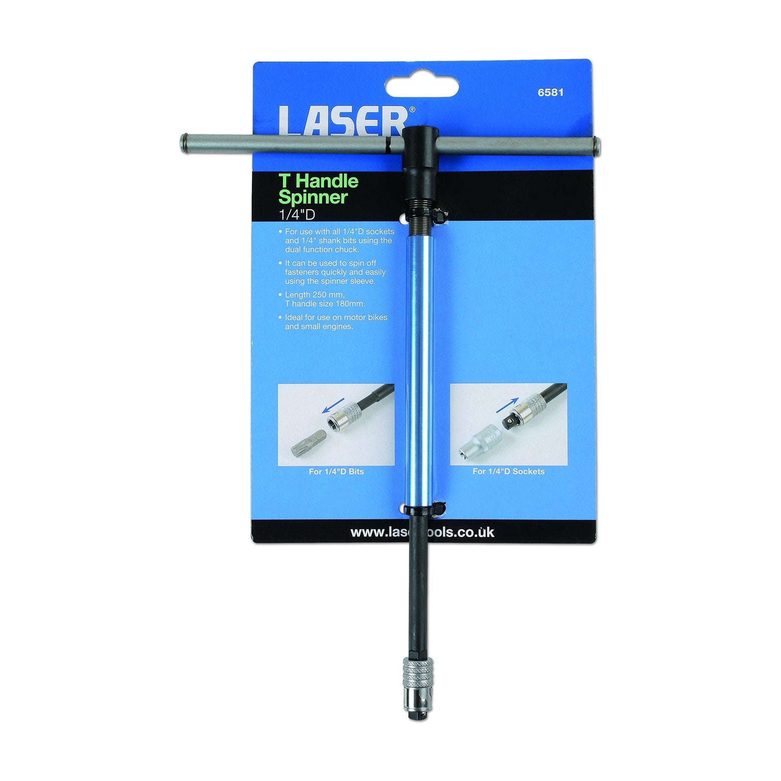 Laser T-Handle Spinner 1/4"D 6581