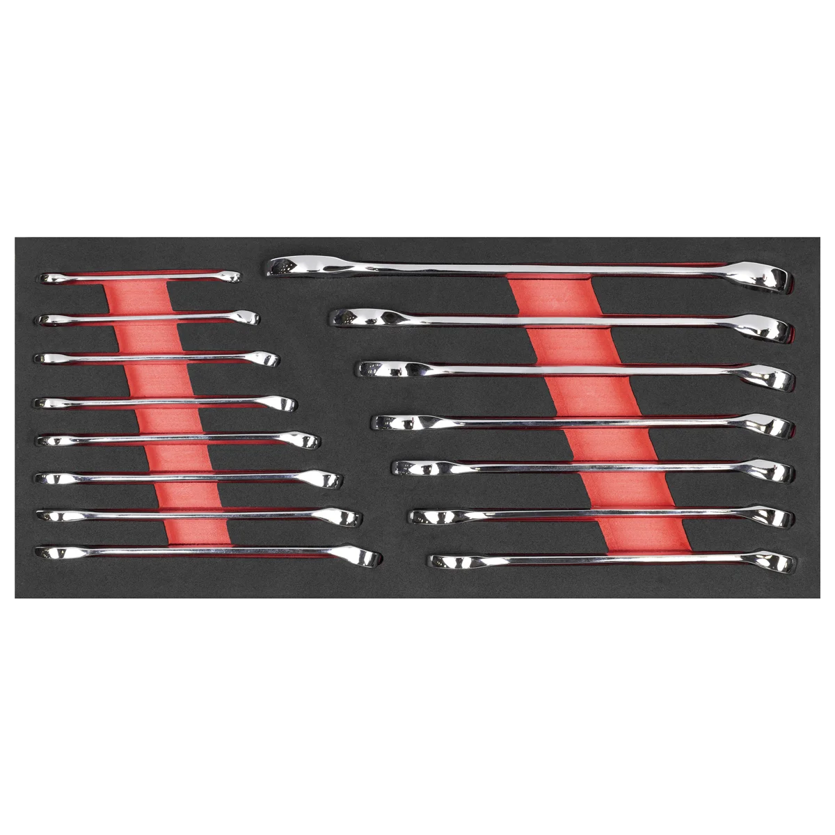 Sealey Premier Combination Spanner Set 15 Piece 6-22mm with Tool Tray