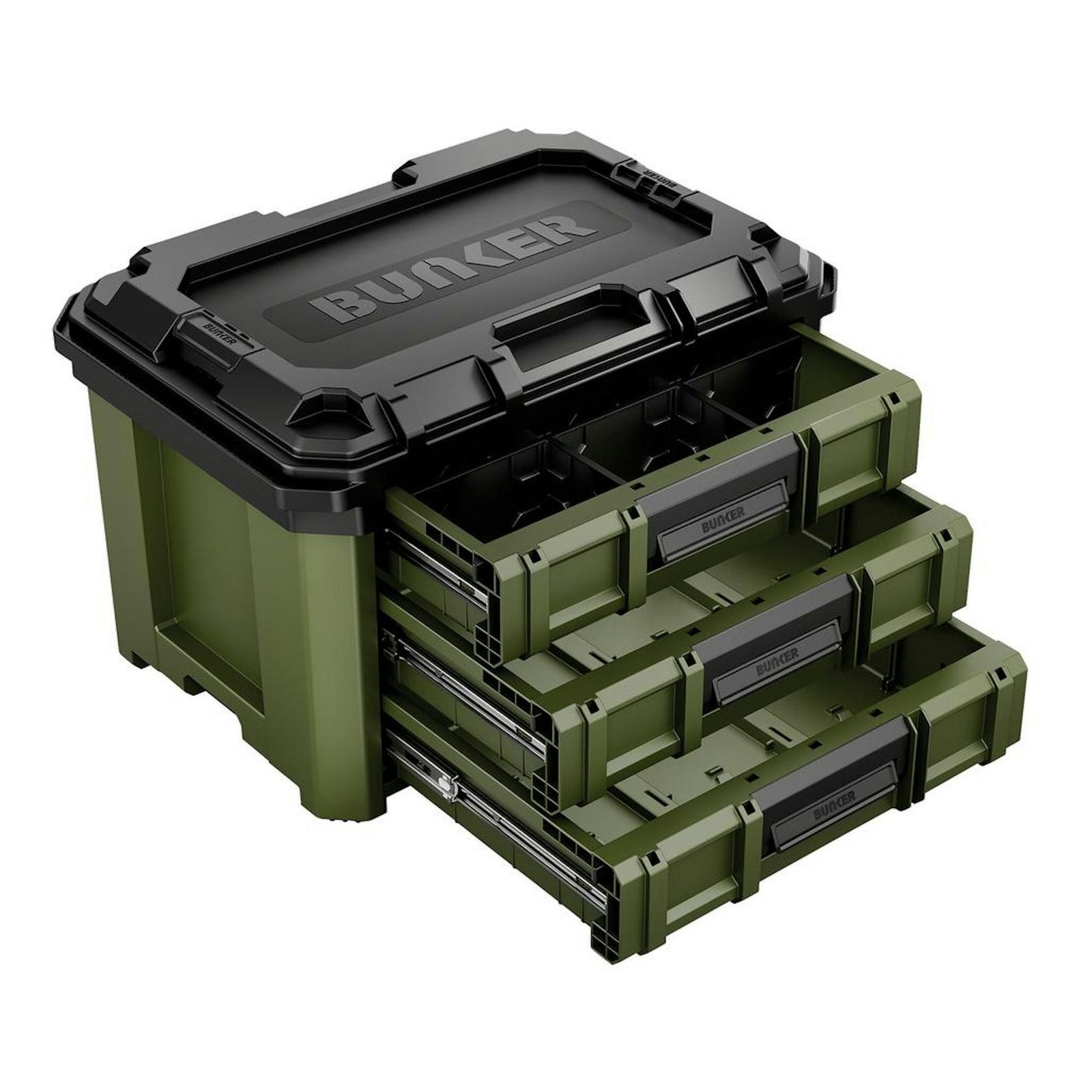 BUNKER Load-Up Stacking 3 Drawer Tool Box, 570mm - B600-3DTB