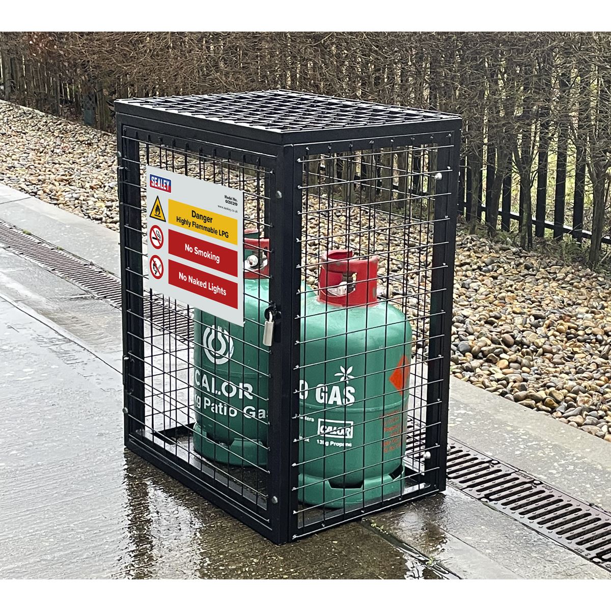 Sealey Safety Cage 2 x 19kg Gas Cylinders GCSC219