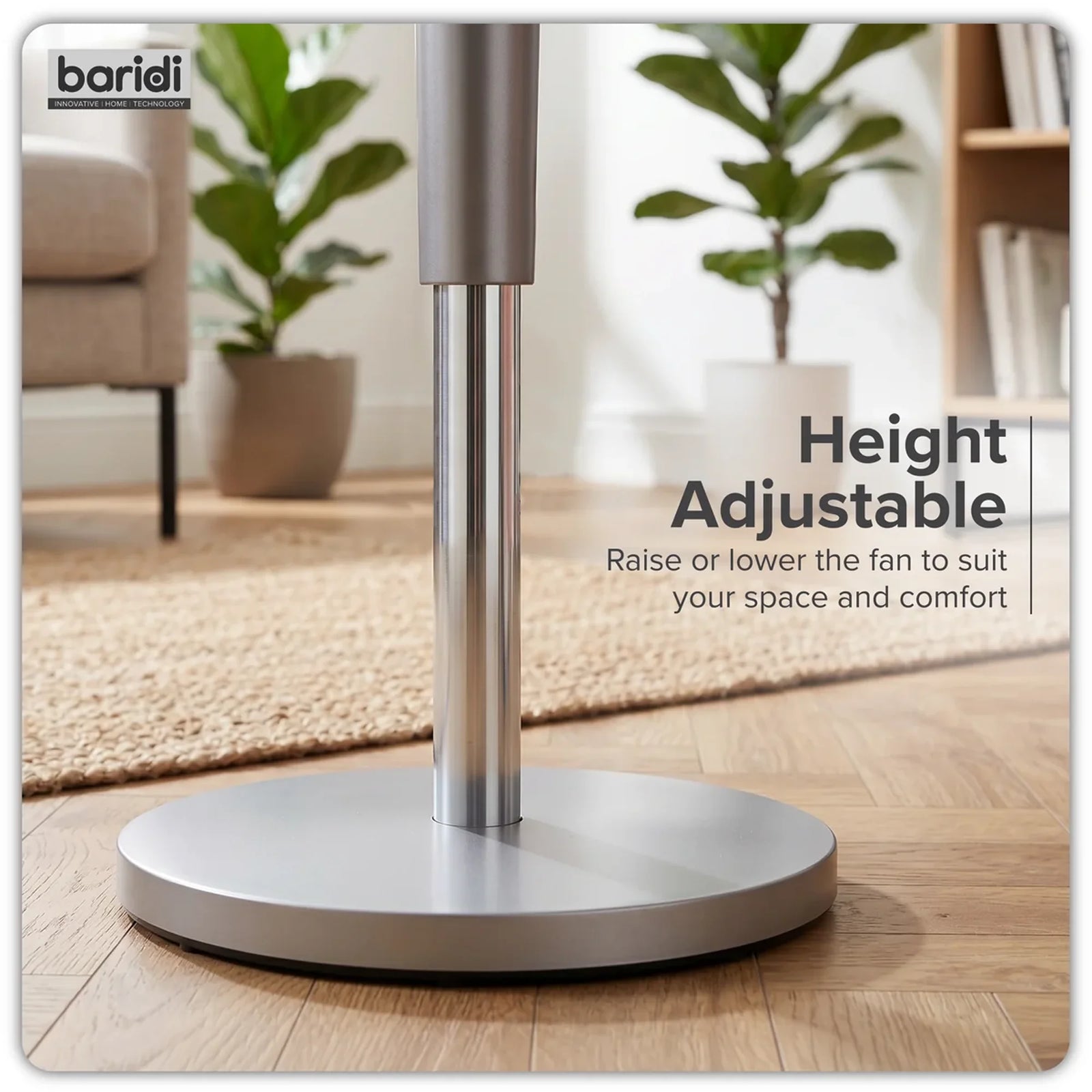 Baridi Pedestal Fan DH264 12" with Remote & Timer - Grey