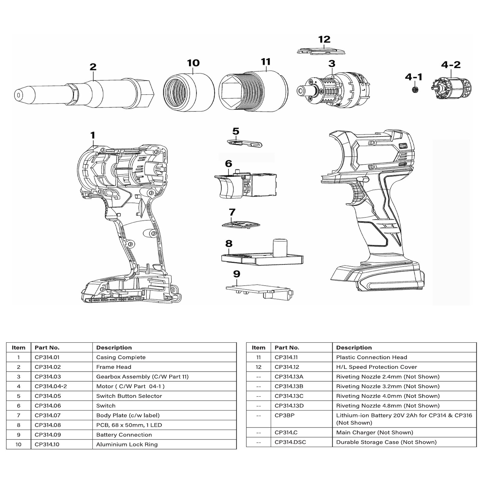 Sealey Riveting Nozzle 5.0mm CP314.13D
