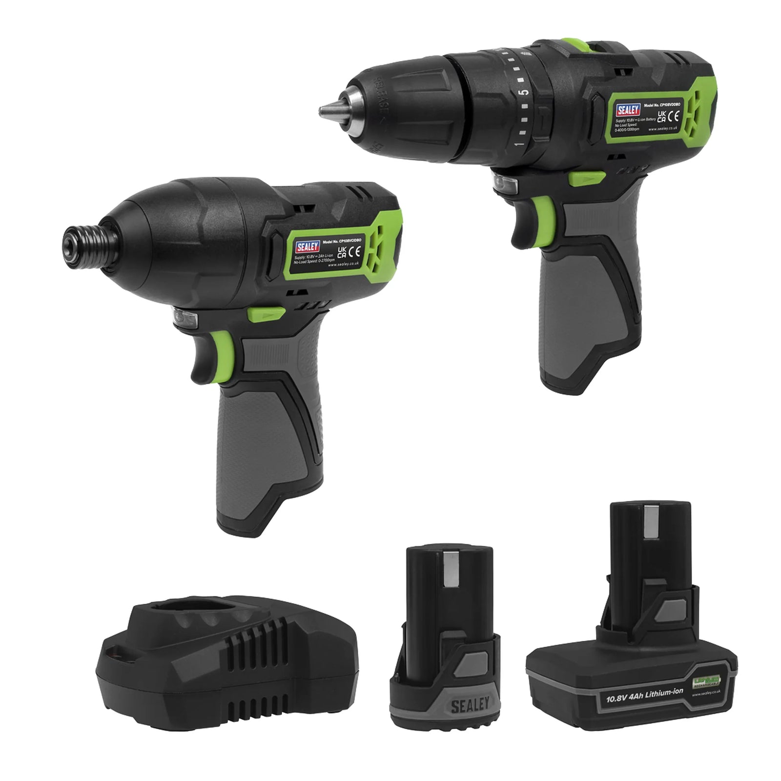 Sealey 2 x SV10.8 Power Tool Kit 10.8V with 2 Batteries