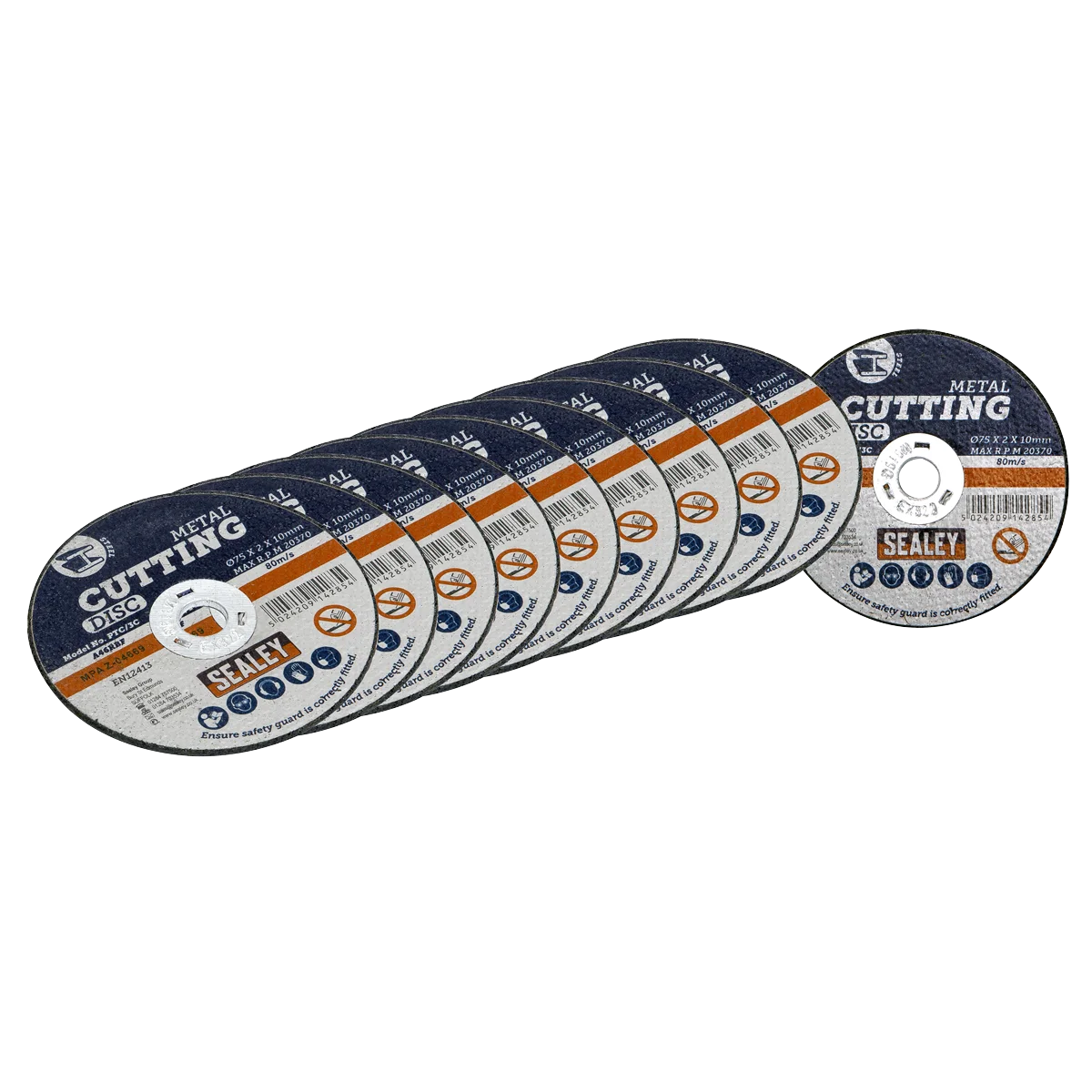 Sealey Cutting Disc 75mm Ø1.2mm Bore 10 Pack