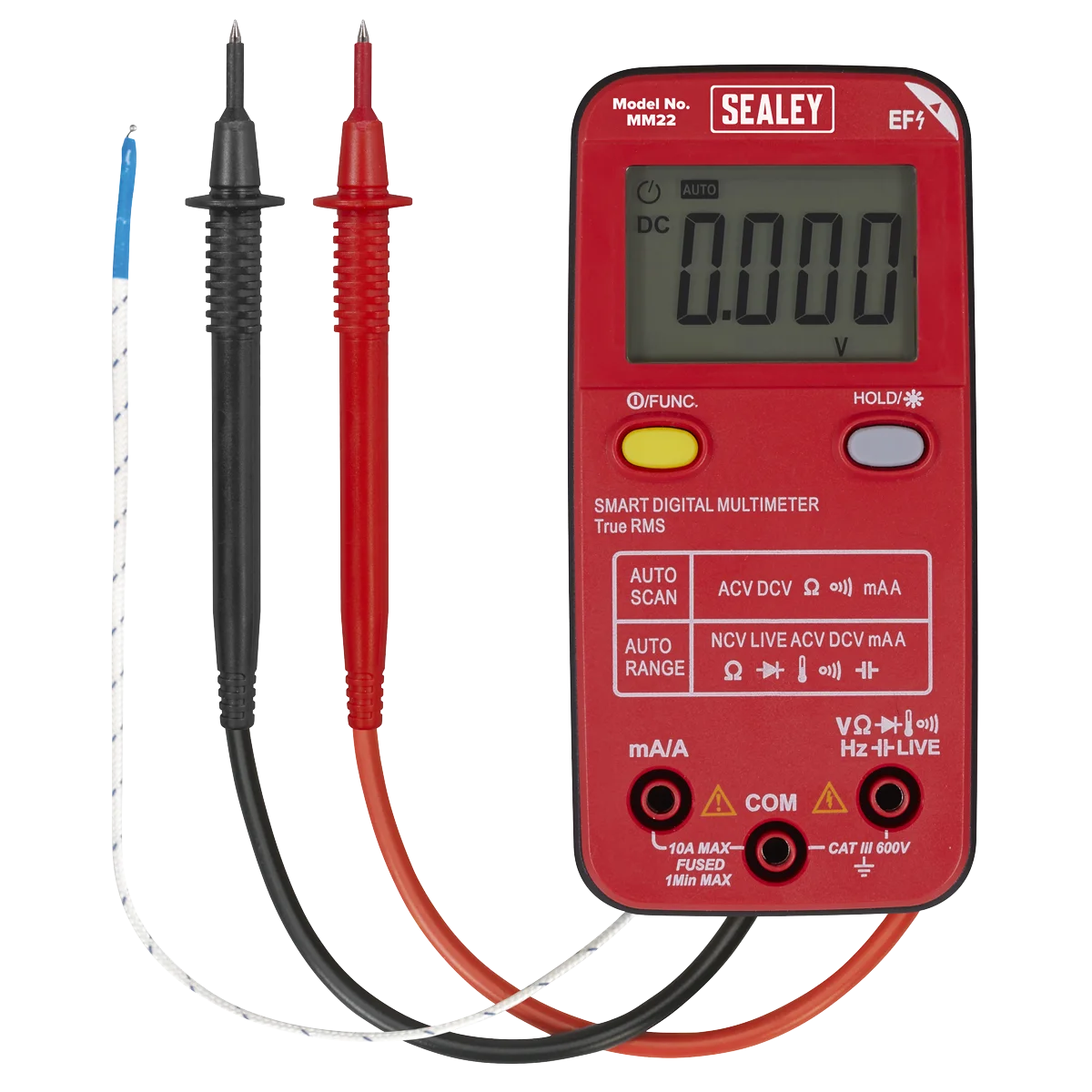 Sealey 13-Function Digital Multimeter MM22 600V AC/DC