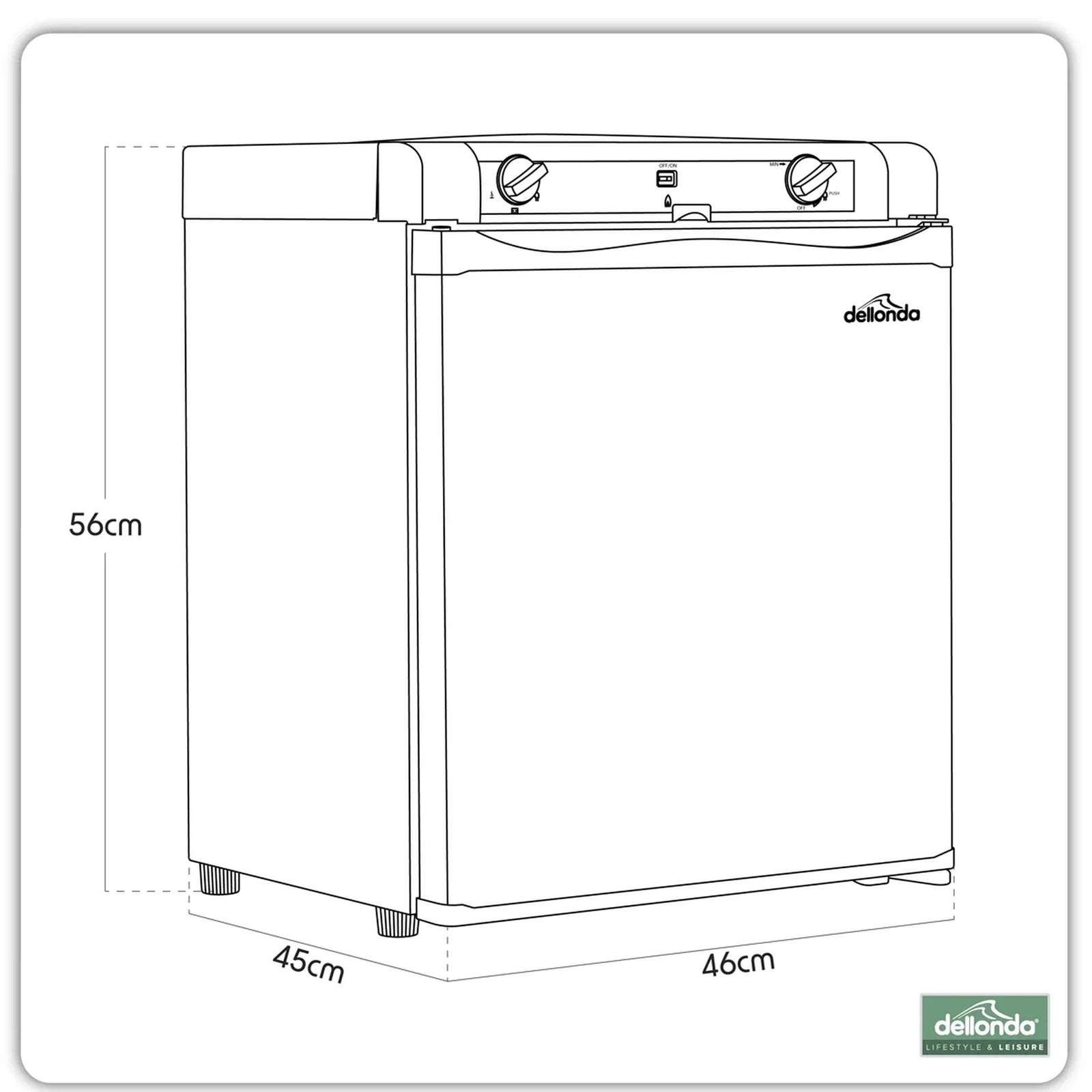 Dellonda 3-Way Fridge 40L Portable Camping Cooler