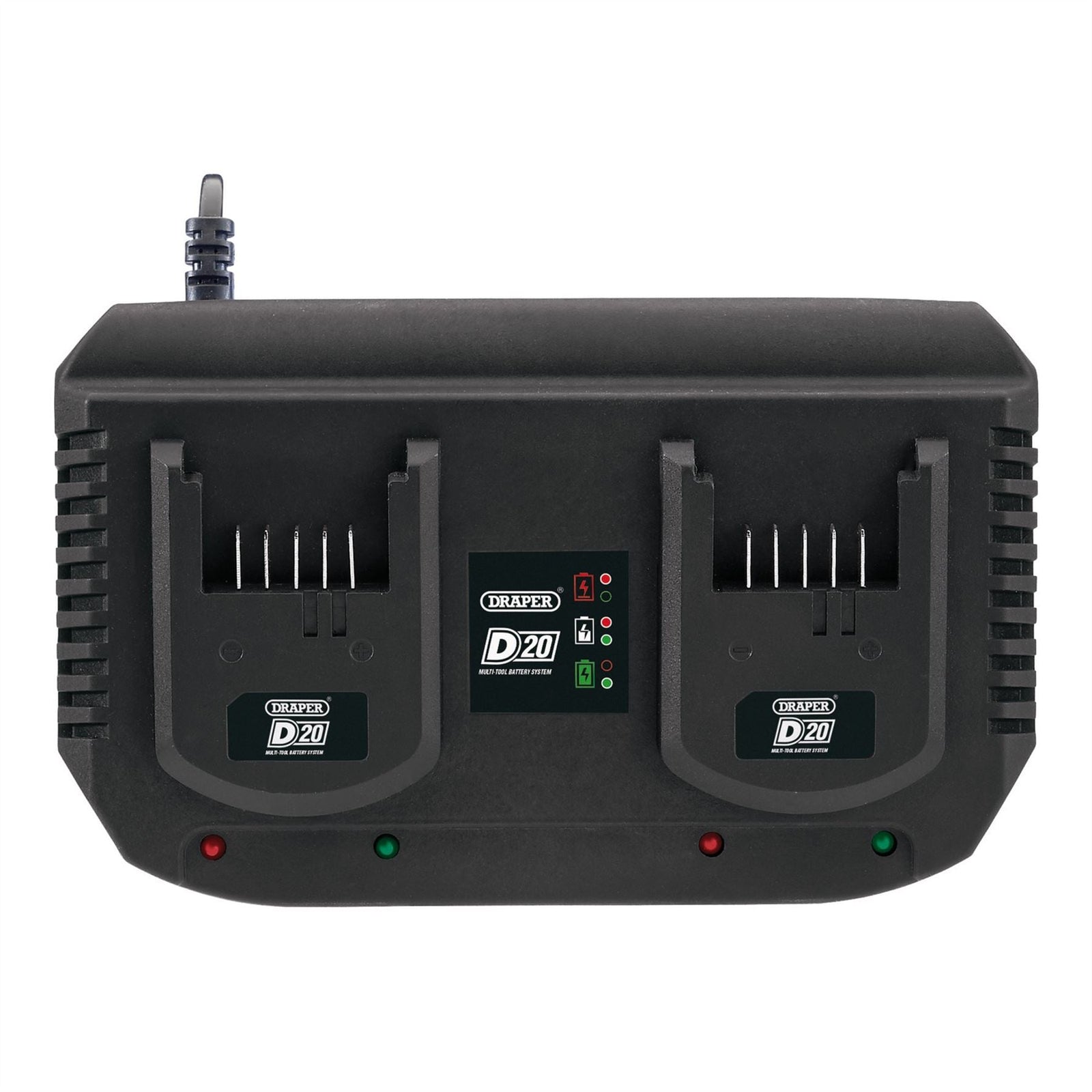 Draper D20 20V Fast Twin Battery Charger, 2 x 3.5A 92239