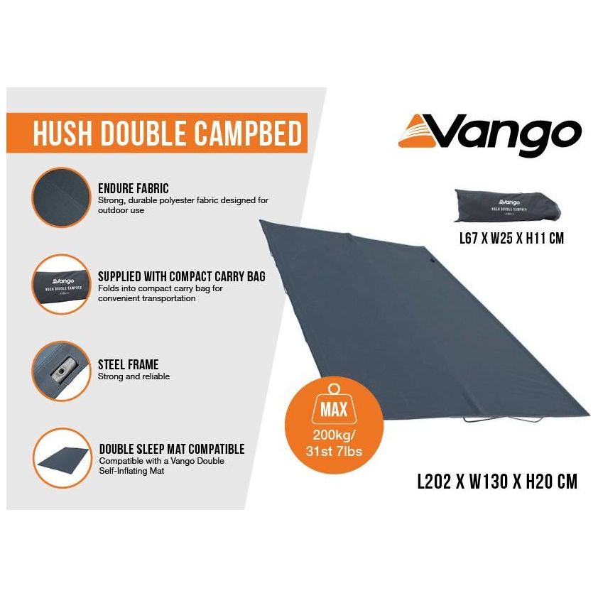 Vango Hush Double Campbed Double Granite Grey