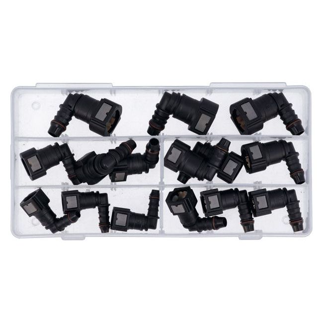 Connect Assorted 90 Angled Fuel Line Quick Connectors 15pc 34030