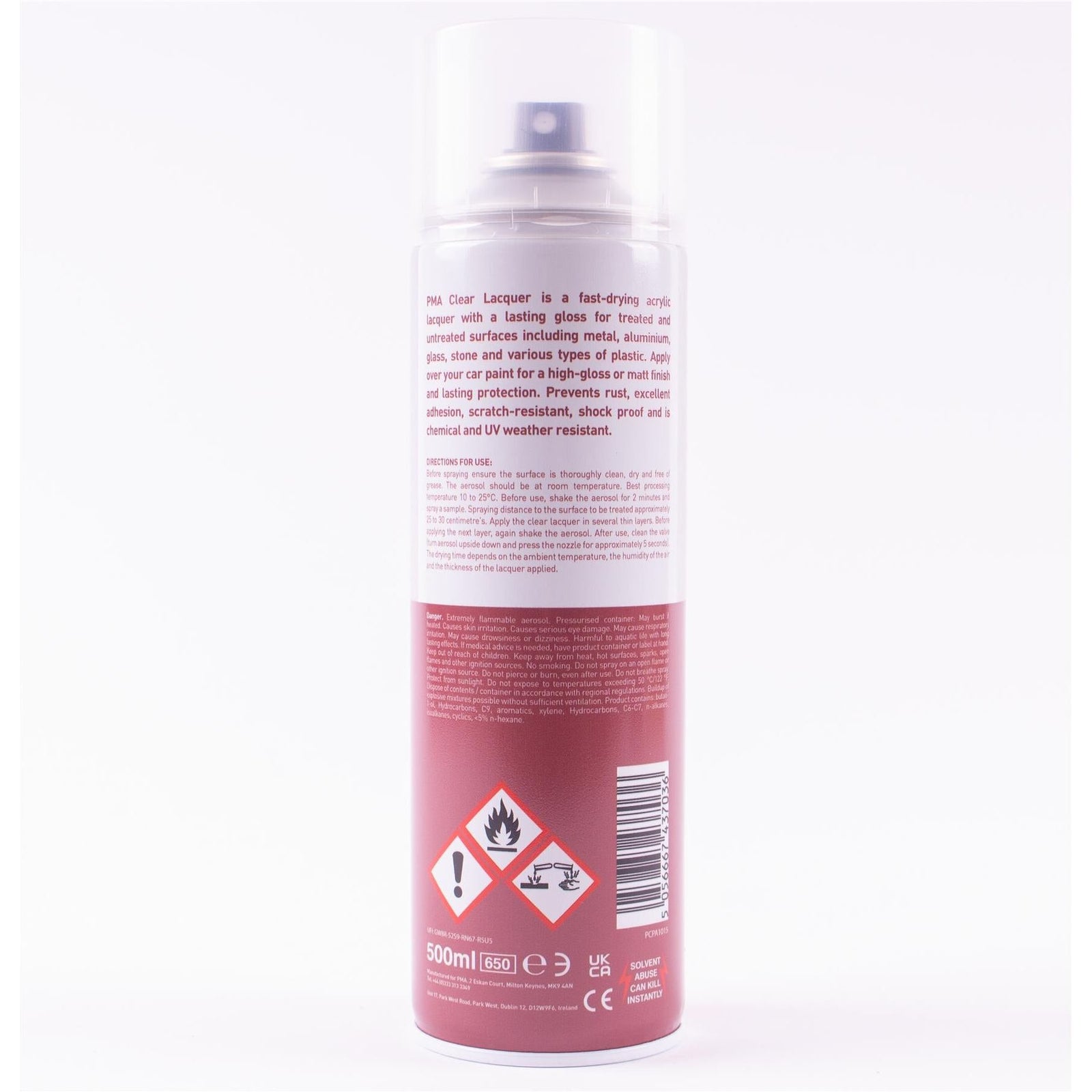 2x Autotek MATT Clear Laquer Spray Acrylic Top Coat 500ml