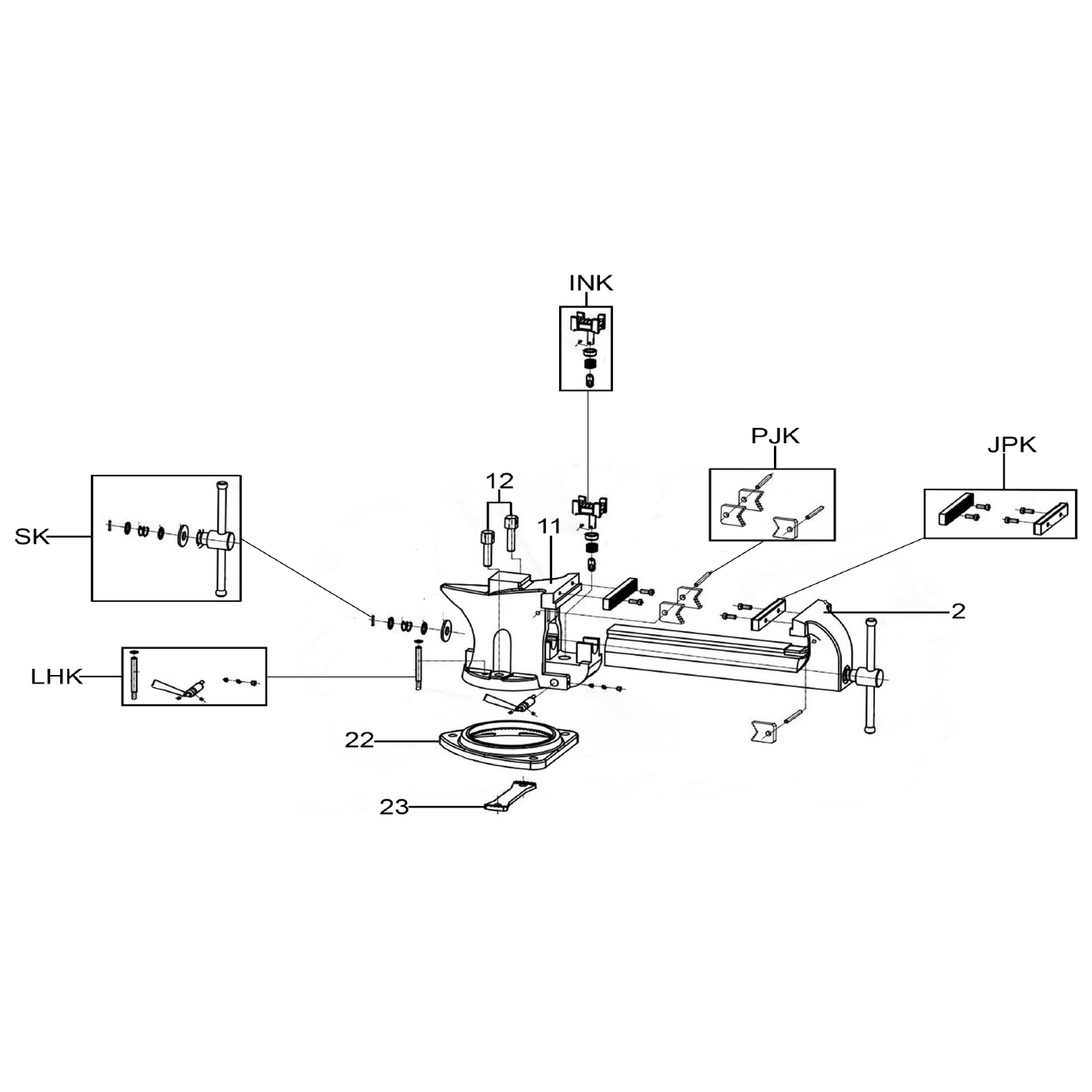 Sealey Inside nut kit QAV150.V2-INK