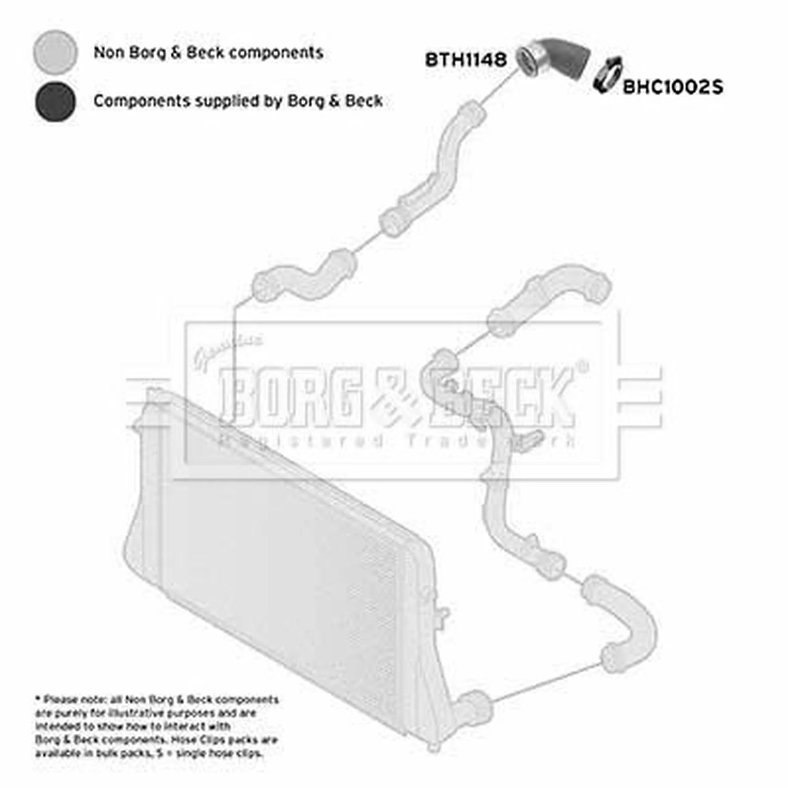 Borg & Beck Intercooler Turbo Charge Air Hose Lower BTH1148