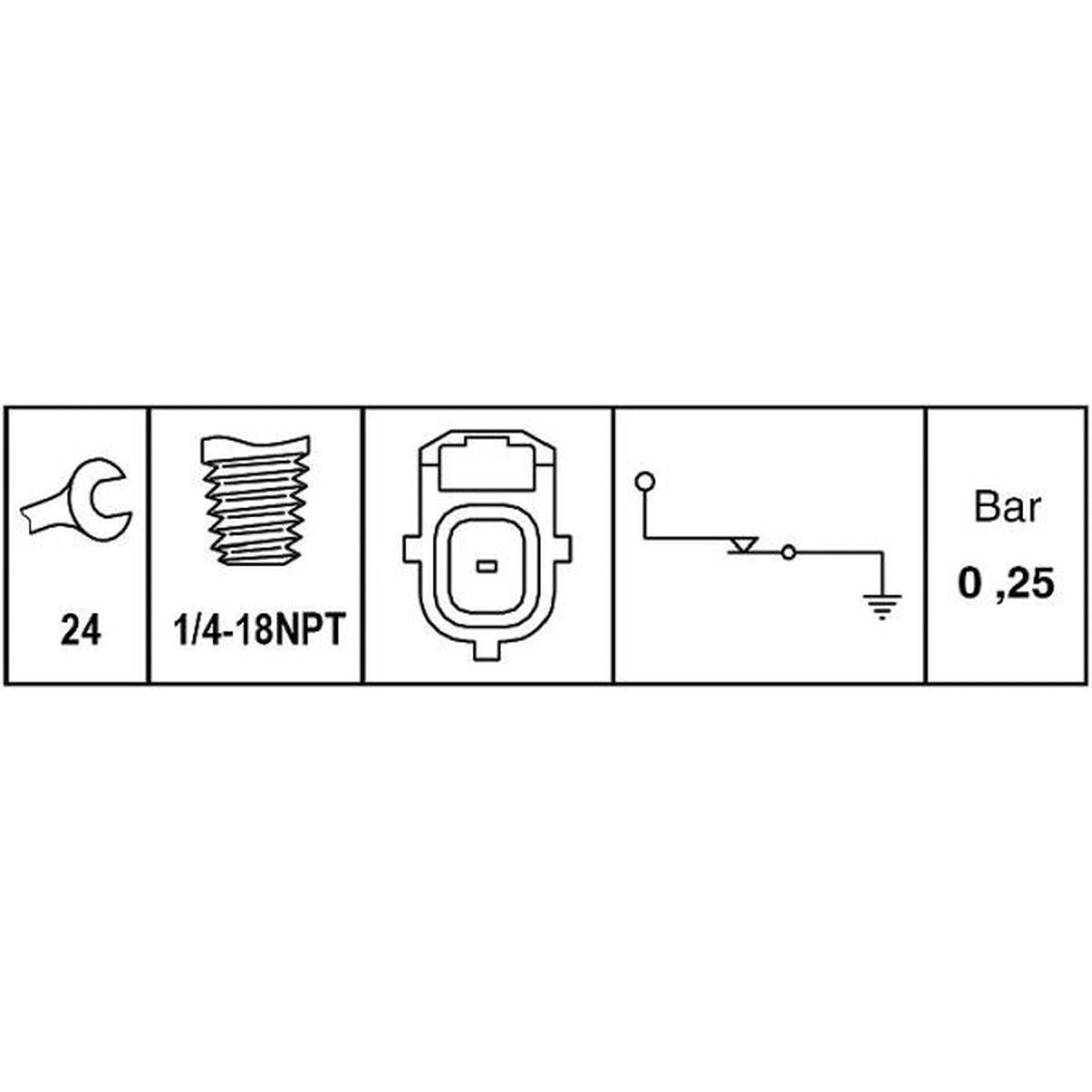 Hella Oil Pressure Sensor Switch 6ZL 009 600-081