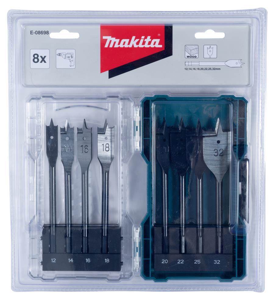 Makita 8 Pc Flat Bit Set E-08698