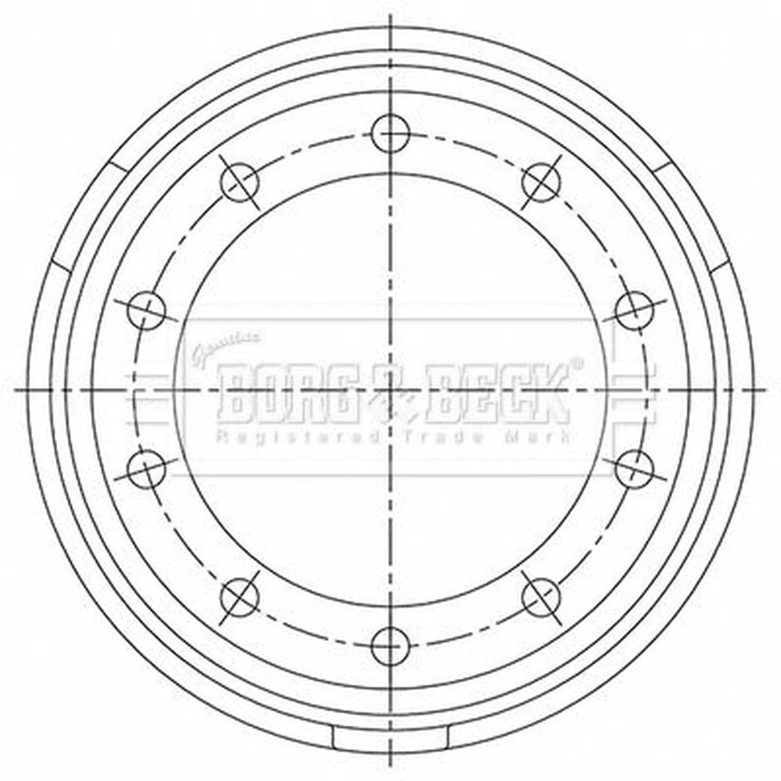 Borg & Beck Brake Drum Assembly Rear BBR32539