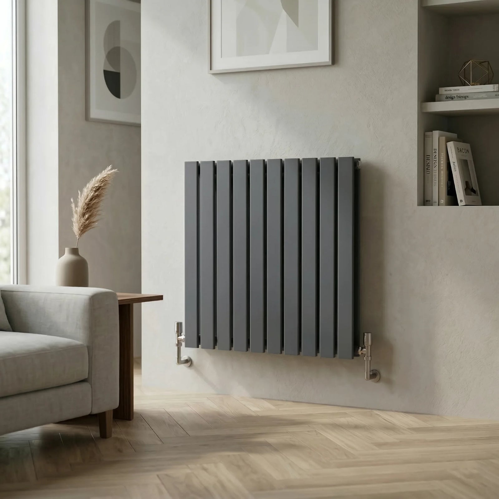 Baridi Horizontal Radiator DH340 600x700mm Anthracite