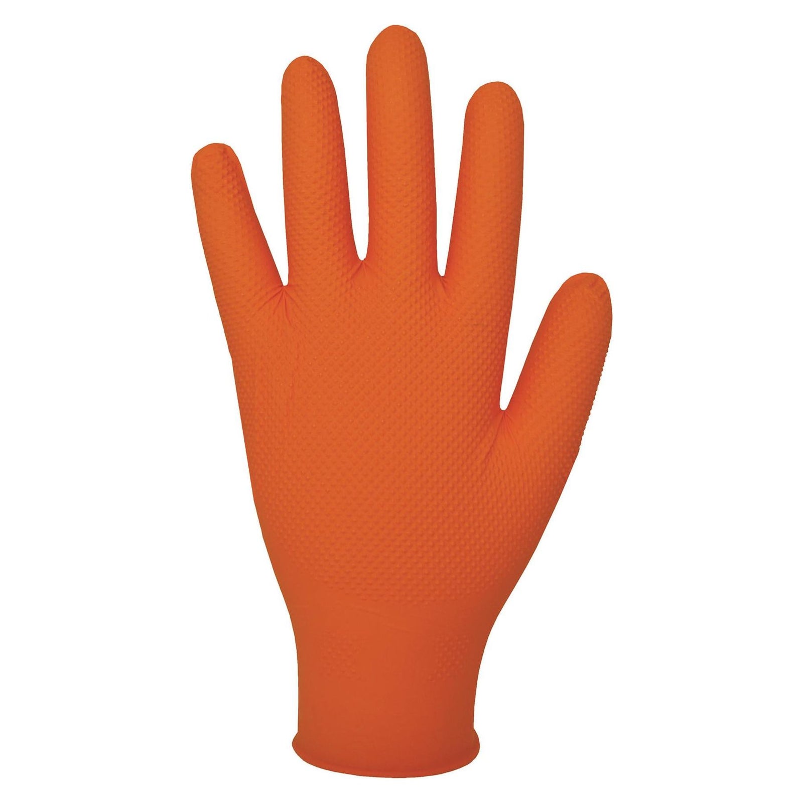 Bodyguard Finite Orange Grip Textured Grip Pattern Nitrile Gloves Large Box 90