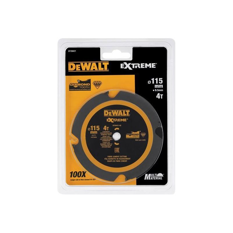 Dewalt Power Tools DT20421 PCD Circular Saw Blade 115 x 9.5mm x 4T