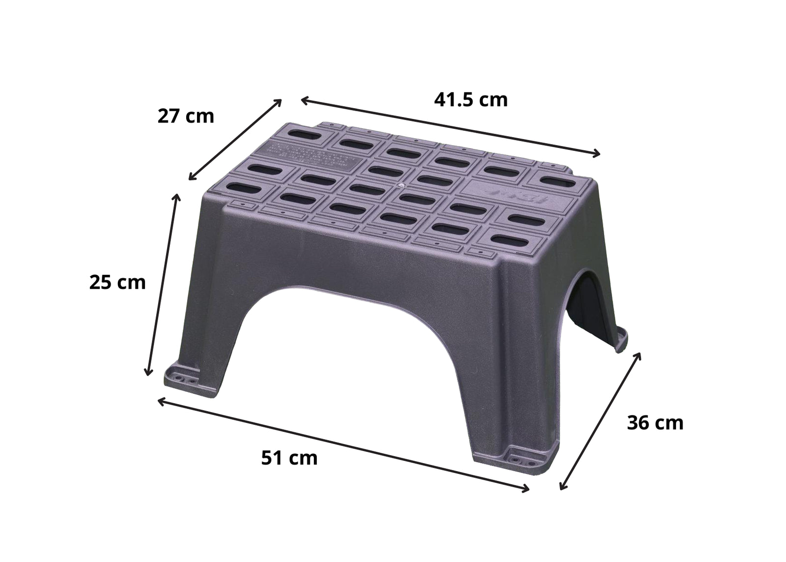 Milenco MGI Single Plastic Step – Non-Slip Caravan & Motorhome Step (200kg, Recycled, Made in UK)