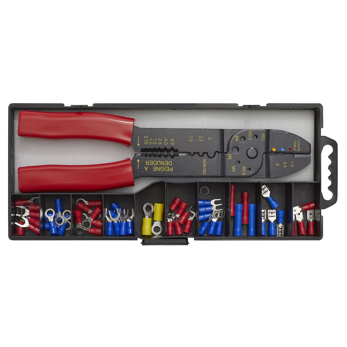Siegen Crimping Tool Set with Insulated Terminals Wire Stripper Screw Cutter