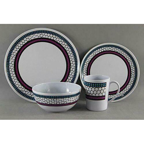 Melamine Honeycomb 16pc 100% Melamine Dinner Set For Caravan Camping